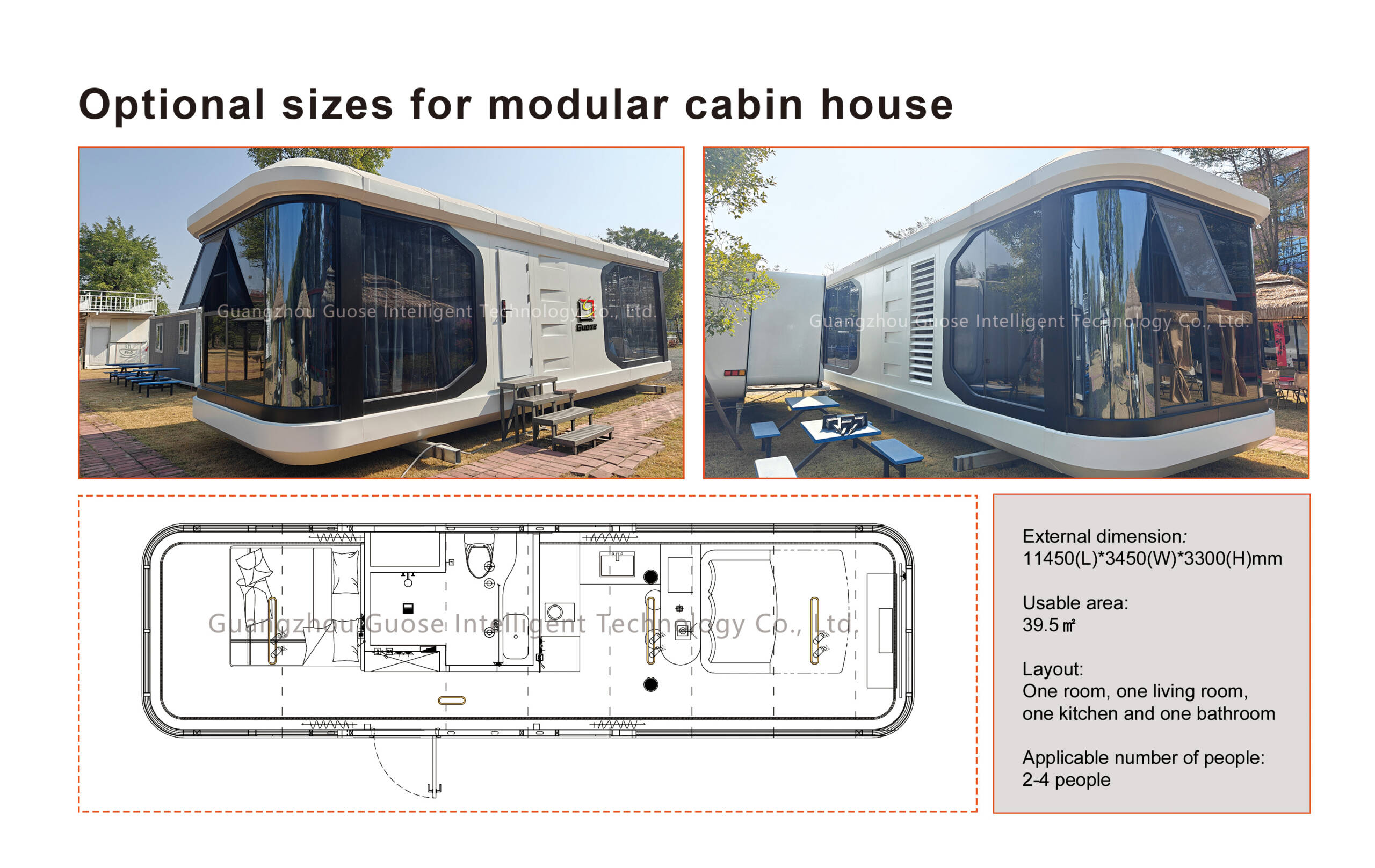 Space Capsule House 11450(L)*3450(W)*3300(H)mm