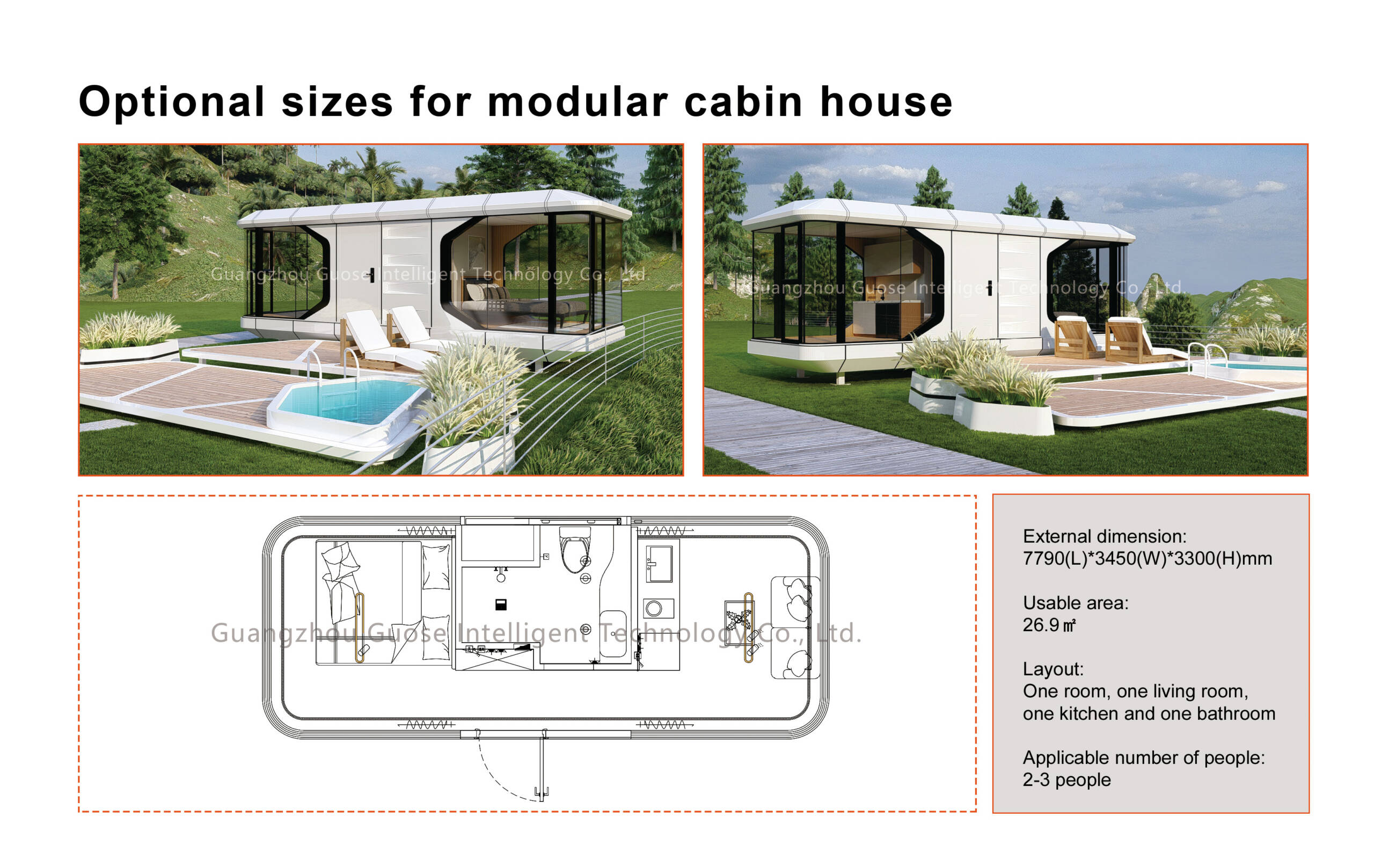 Space Capsule House 7790(L)*3450(W)*3300(H)mm